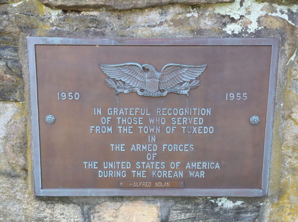 TOWN OF TUXEDO KOREAN WAR MEMORIAL PLAQUE