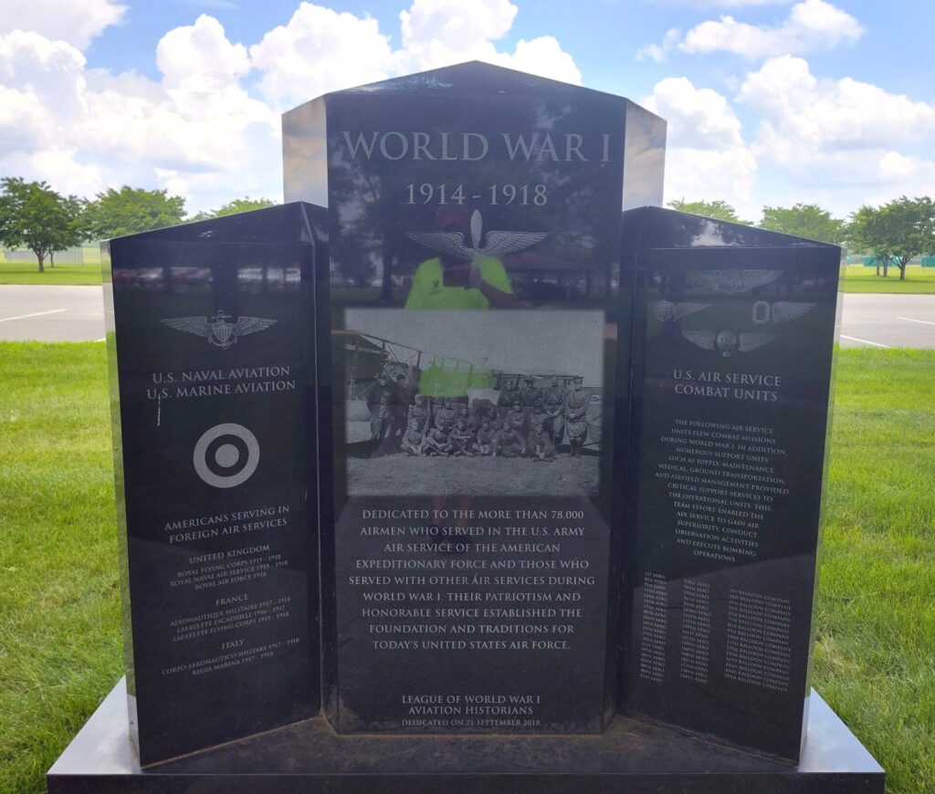 AIRMEN OF WORLD WAR I MEMORIAL BACK