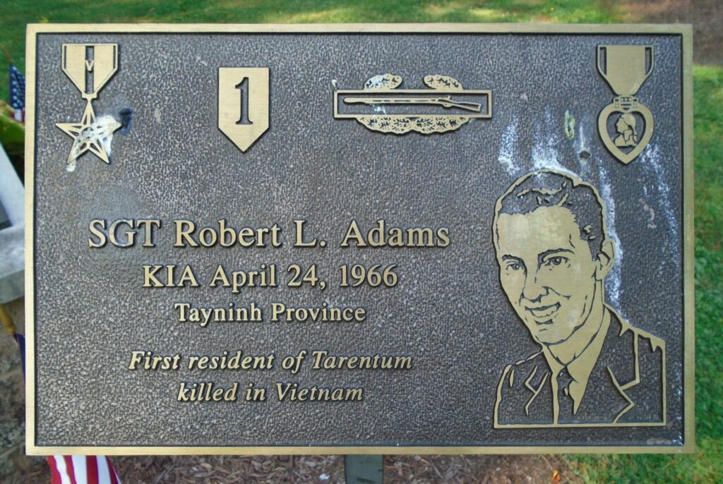 SGT ROBERT L. ADAMS WAR MEMORIAL PLAQUE