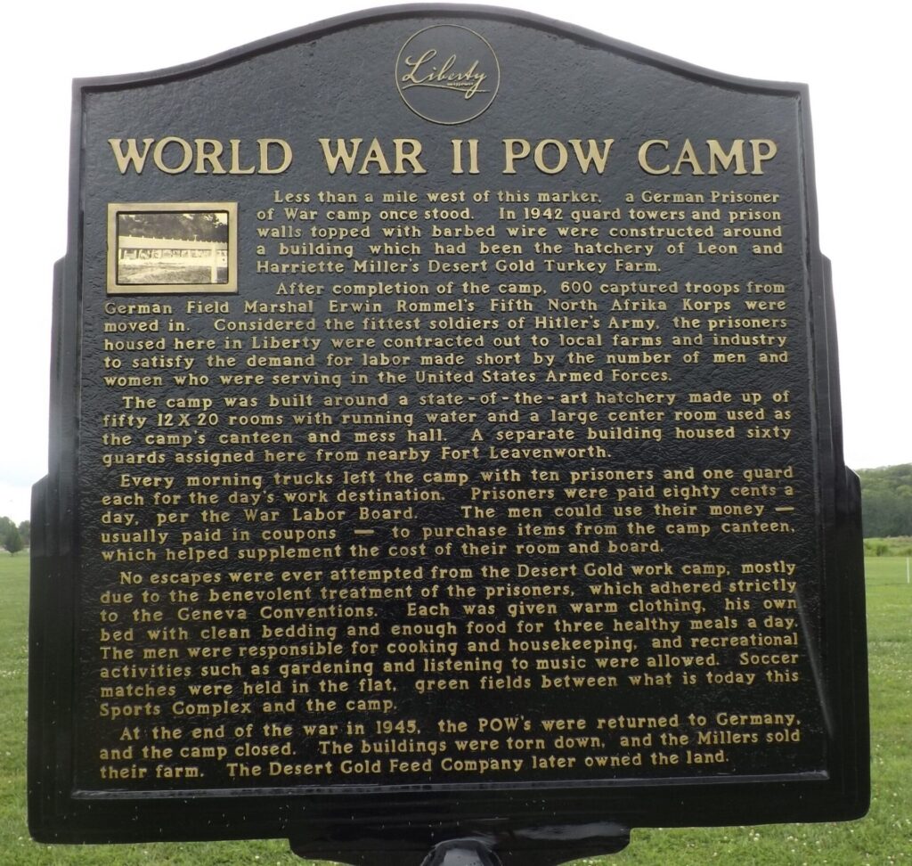 WORLD WAR II POW CAMP MEMORIAL MARKER LIBERTY