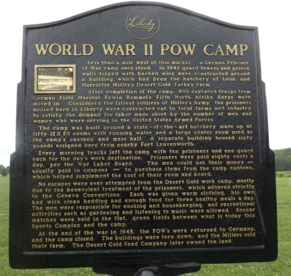 WORLD WAR II POW CAMP MEMORIAL MARKER LIBERTY