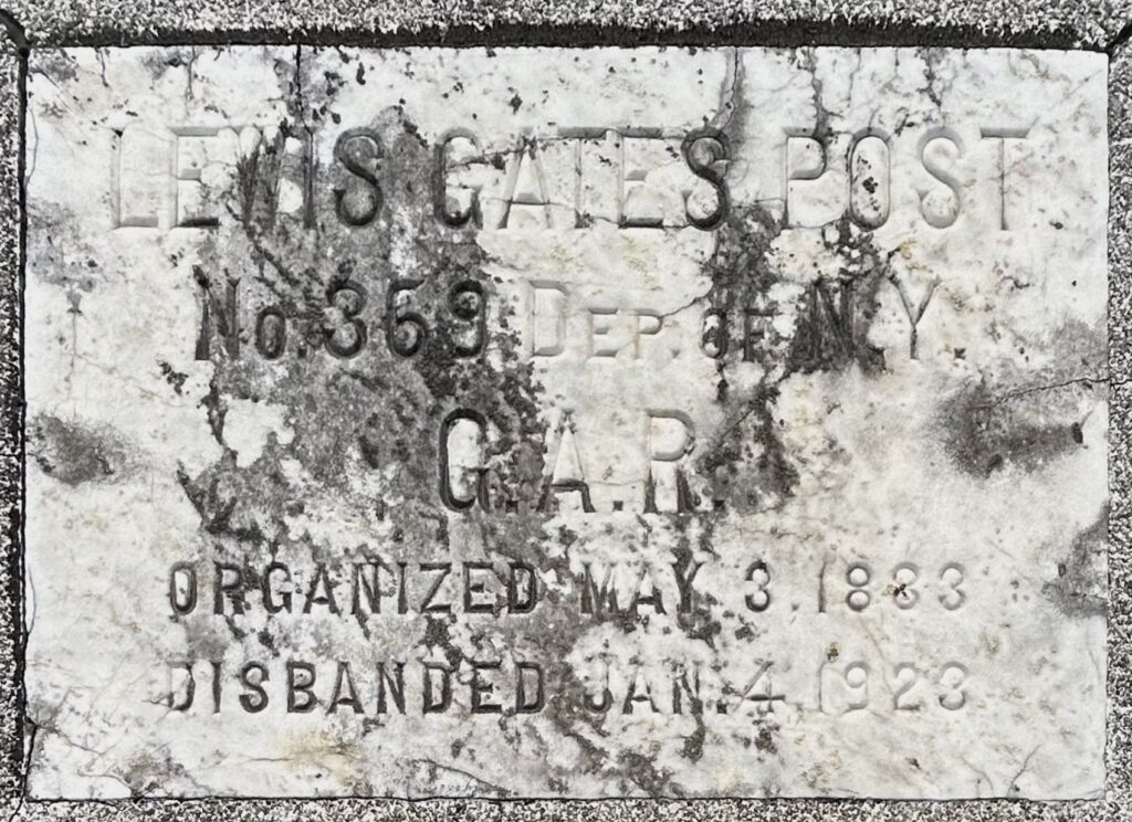 LEWIS GATES POST MEMORIAL STONE