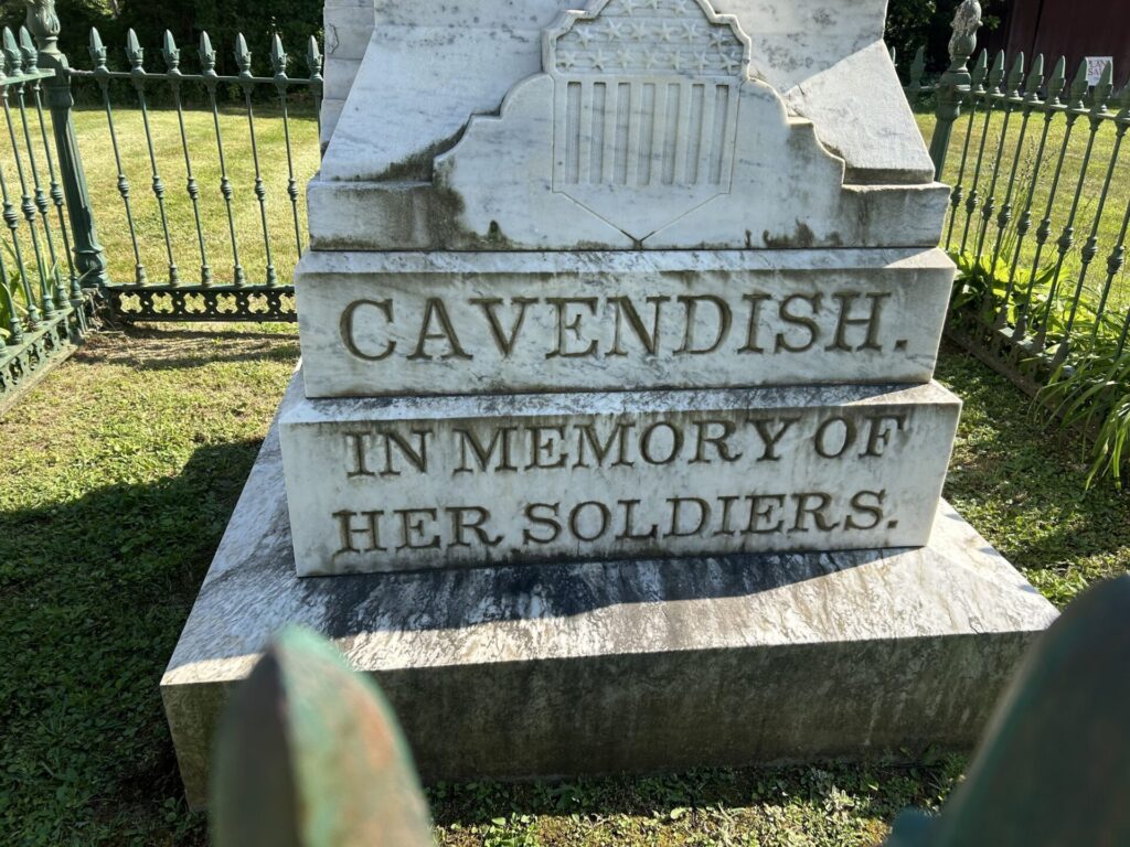 CAVENDISH IN MEMORY OF HER SOLDIERS MEMORIAL DEDICATION STONE