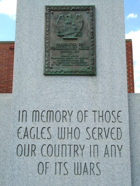 FRATERNAL ORDER OF EAGLES WAR MEMORIAL CLOSE-UP