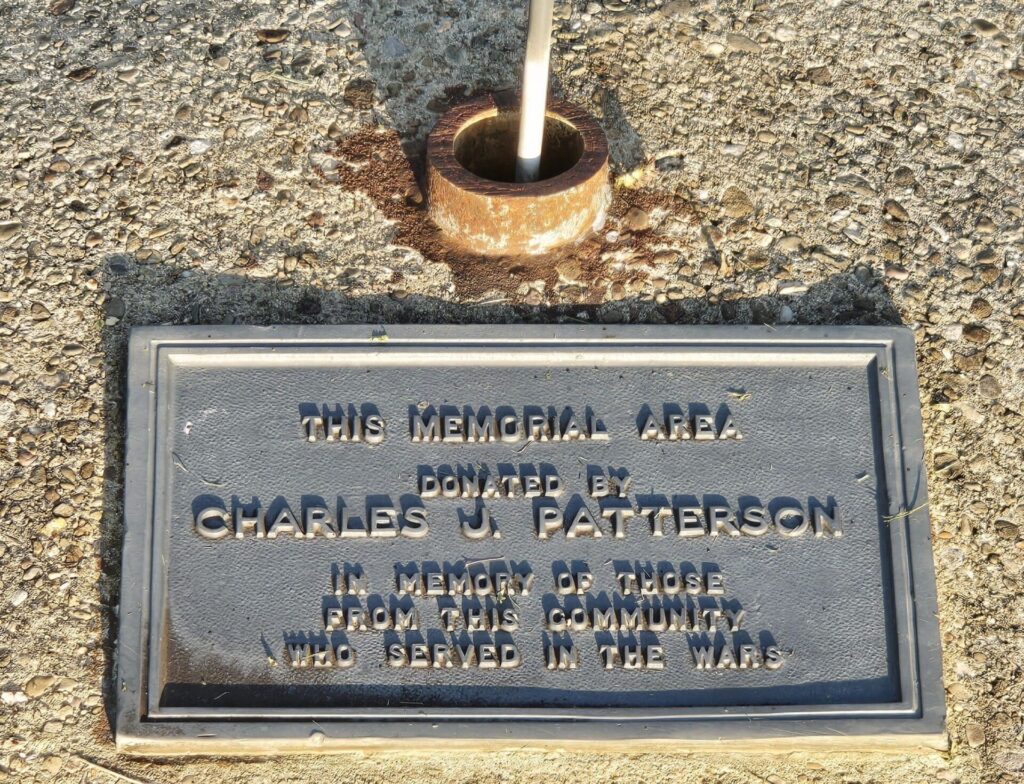 SARDIS COMMUNITY VETERANS WHO SERVED IN THE WARS MEMORIAL FLAGPOLE PLAQUE