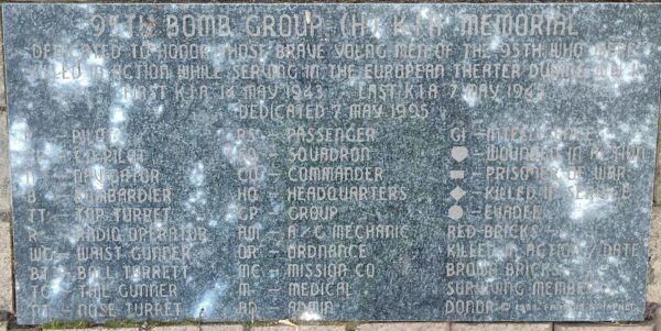 95TH BOMB GROUP (H) WAR MEMORIAL STONE