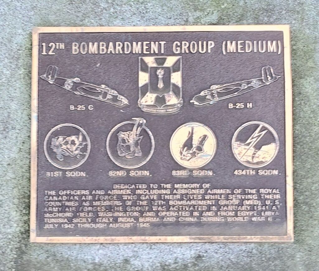 12TH BOMBARDMENT GROUP (MEDIUM) WAR MEMORIAL PLAQUE DAYTON