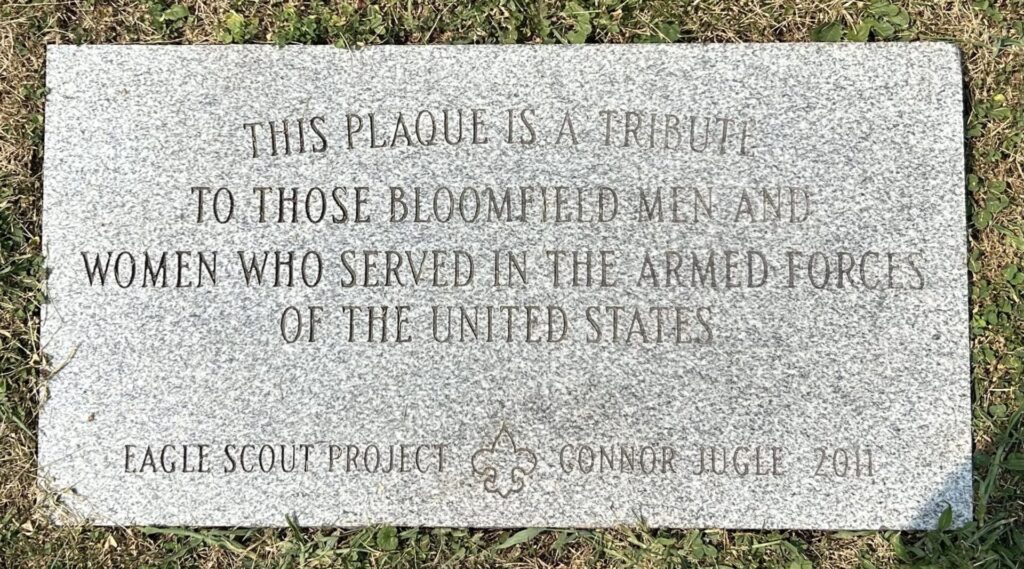 BLOOMFIELD ARMED FORCEDS MEMORIAL TABLET