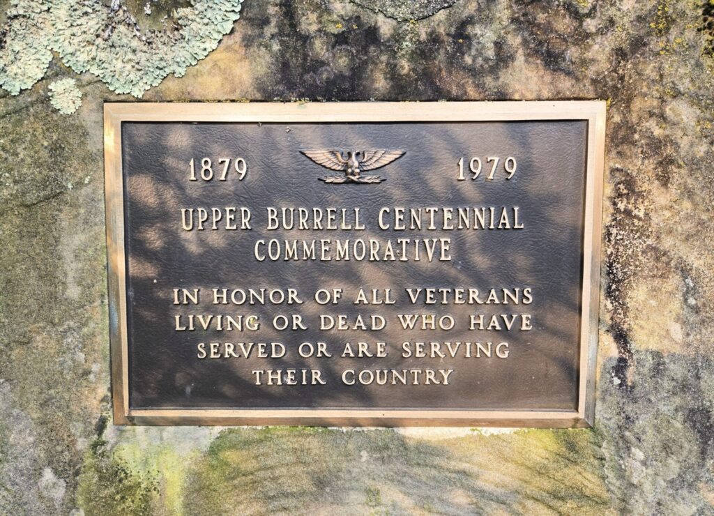UPPER BURRELL CENTENNIAL COMMEMORATIVE VETERANS MEMORIAL PLAQUE