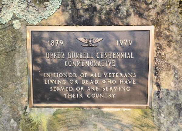 UPPER BURRELL CENTENNIAL COMMEMORATIVE VETERANS MEMORIAL PLAQUE