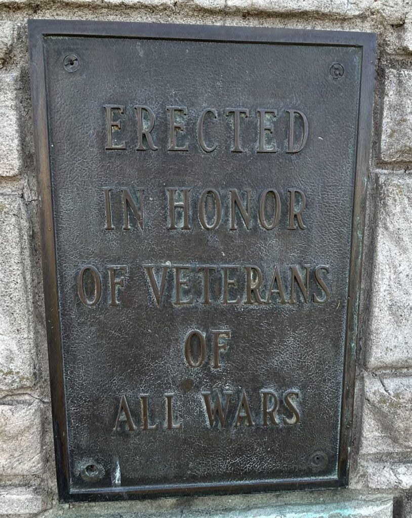 ADDISON ALL WARS VETERANS MEMORIAL PLAQUE