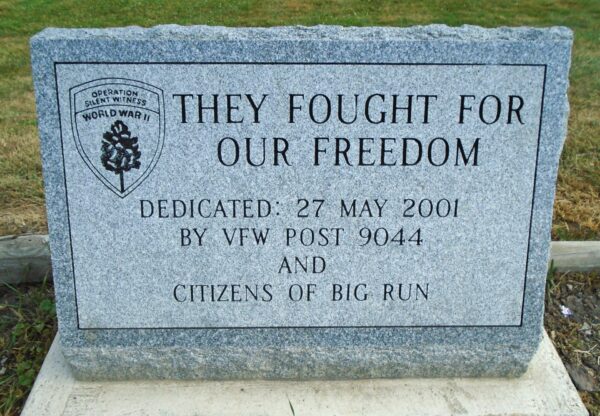THEY FOUGHT FOR OUR FREEDOM WAR MEMORIAL