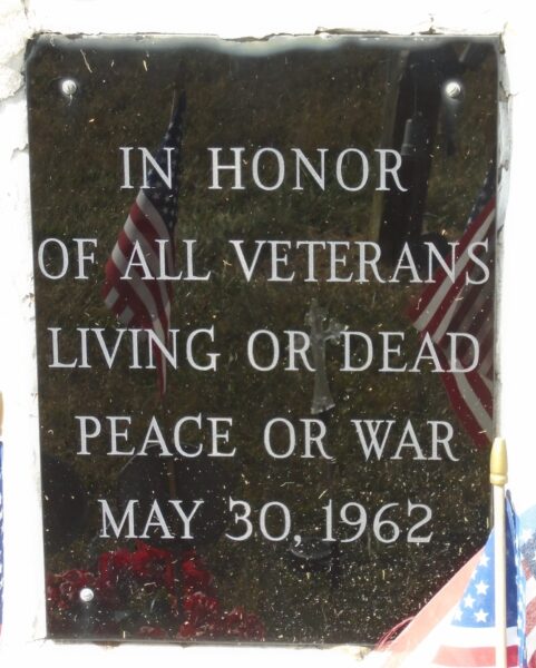 ROCKTON ALL VETERANS MEMORIAL FLAGPOLE PLAQUE