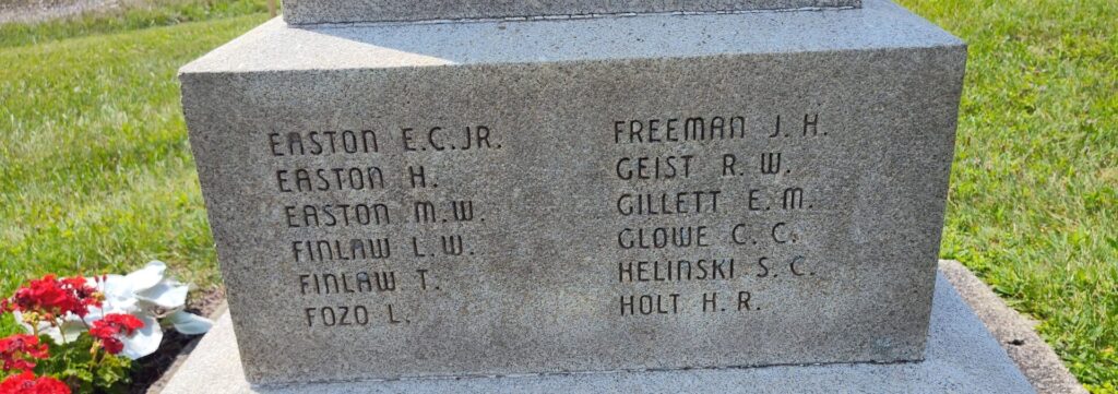 COLEBROOK V.F.W POST NO. 7424 WORLD WAR II MEMORIAL STONE G