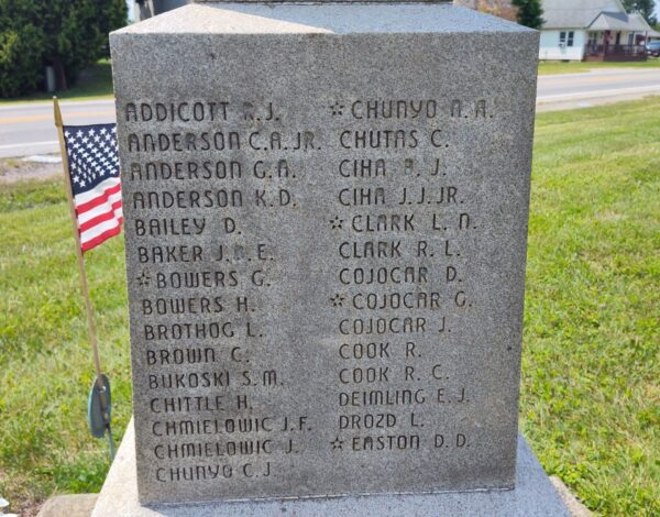 COLEBROOK V.F.W. POST NO. 7424 WORLD WAR II MEMORIAL STONE F
