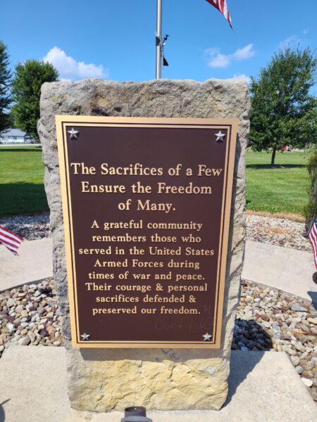 THE SACRIFICES OF A FEW ENSURE THE FREEDOM OF MANY MEMORIAL CLOSE-UP
