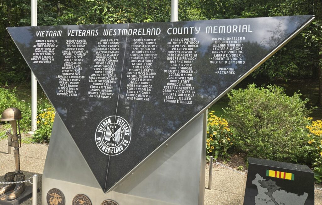 VIETNAM VETERANS WESTMORELAND COUNTY MEMORIAL CLOSE-UP