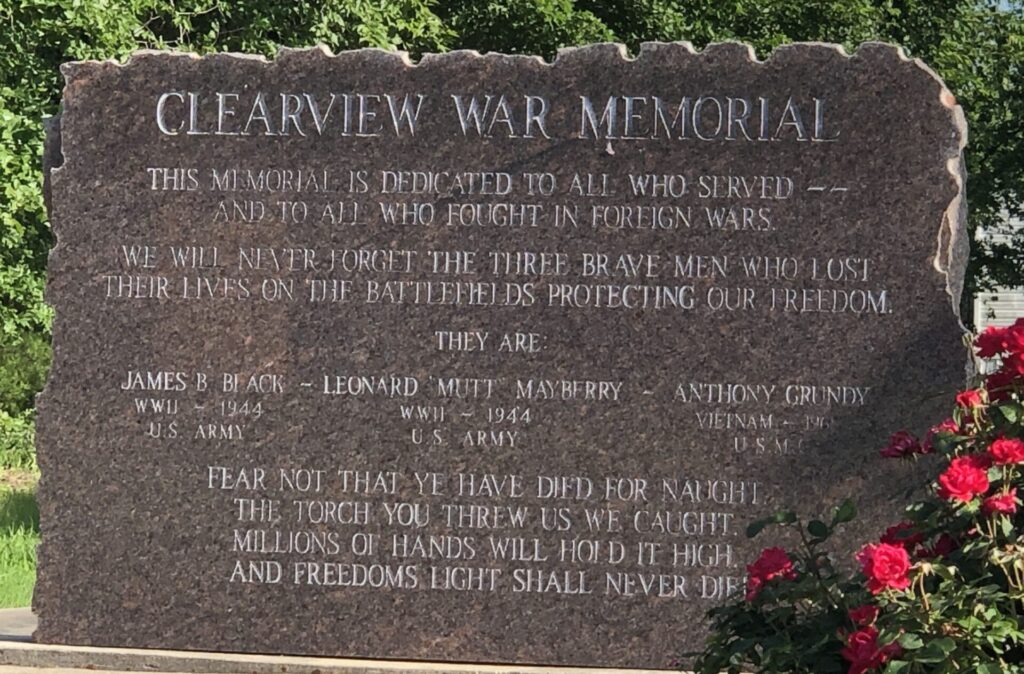 CLEARVIEW WAR MEMORIAL