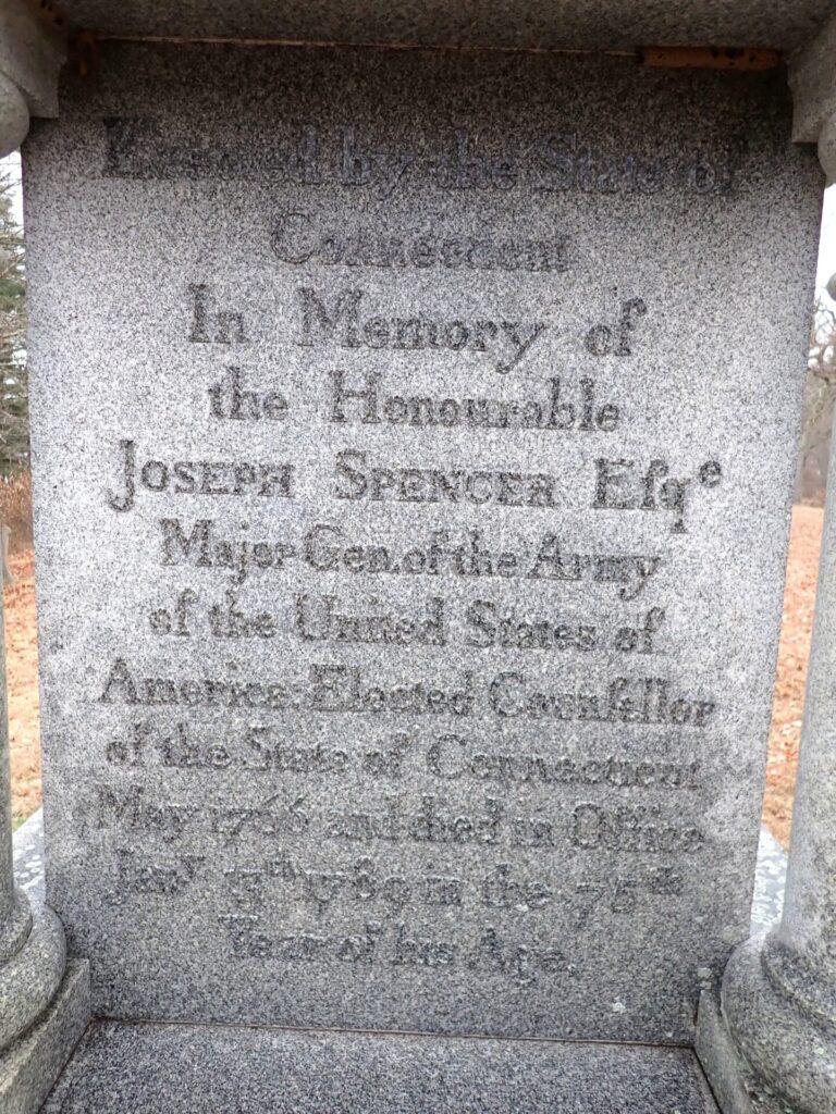 JOSEPH SPENCER ESQ MAJOR GEN OF THE ARMY MEMORIAL STONE