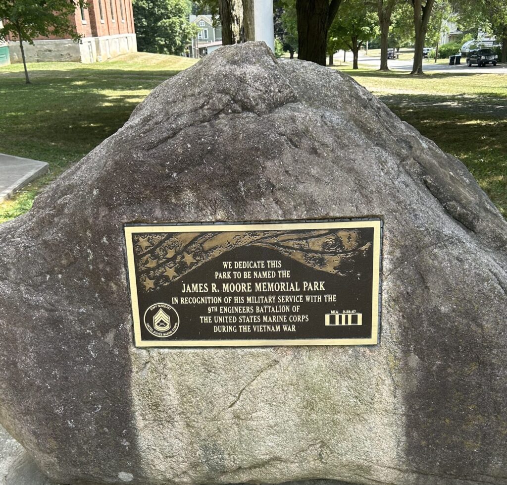 JAMES R. MOORE MEMORIAL PARK PLAQUE
