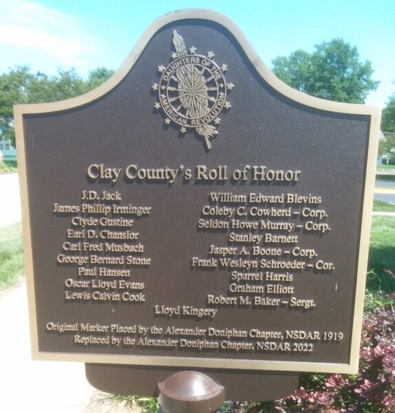 CLAY COUNTY’S ROLL OF HONOR MEMORIAL MARKER