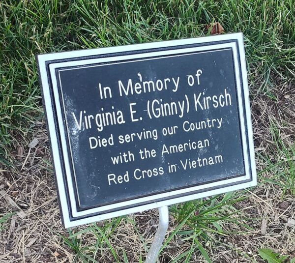 VIRGINIA E. (GINNY) KIRSCH RED CROSS MEMORIAL PLAQUE