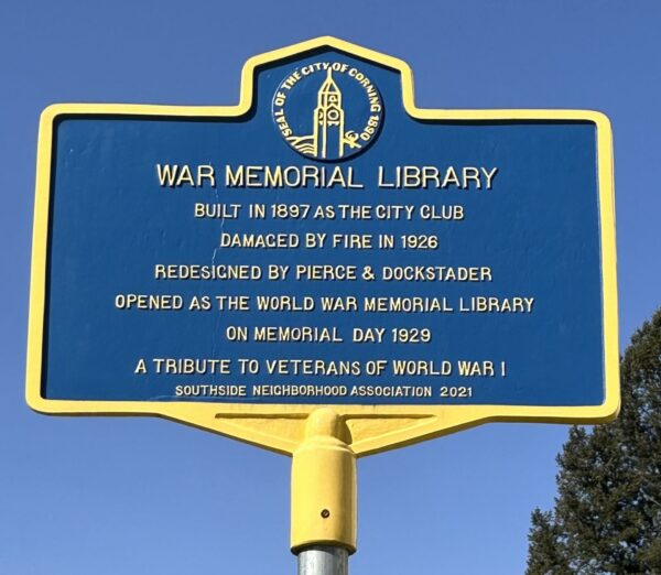WAR MEMORIAL LIBRARY BUILDING MARKER