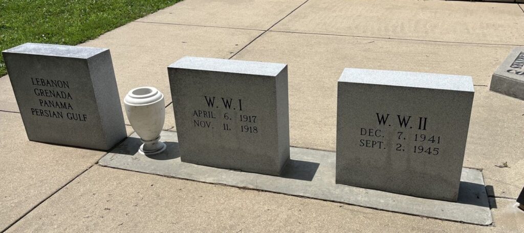 AMERICAN LEGION POST 150 WAR MEMORIAL LEFT STONES