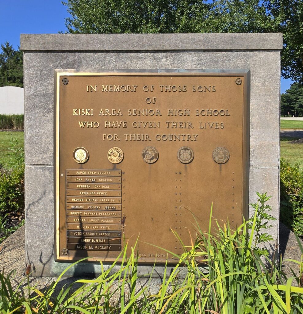 KISKI AREA SENIOR HIGH SCHOOL SUPREME SACRIFICE WAR MEMORIAL