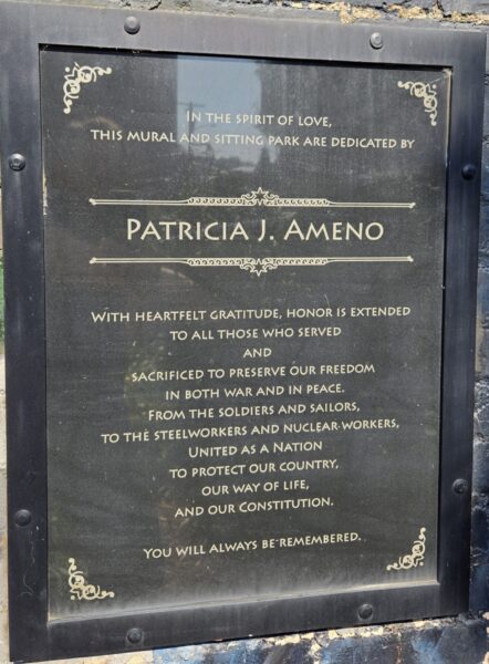 LEECHBURG VETERANS MURAL AND SITTING PARK MEMORIAL PLAQUE