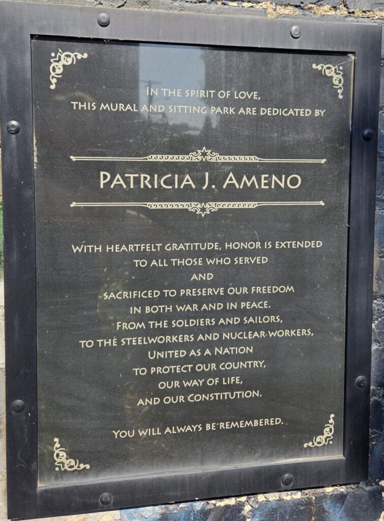 LEECHBURG VETERANS MURAL AND SITTING PARK MEMORIAL PLAQUE