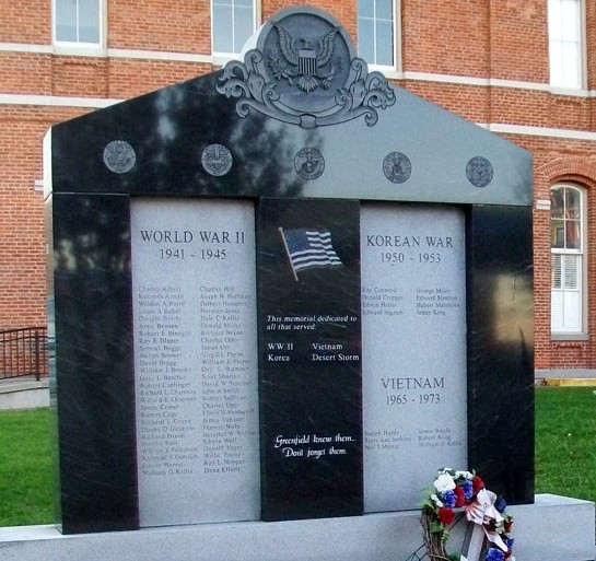 GREENFIELD WAR VETERANS MEMORIAL OVERVIEW
