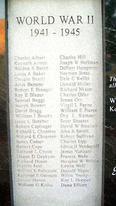 GREENFIELD WAR VETERANS MEMORIAL STONE A