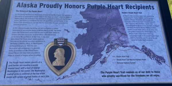ALASKA PROUDLY HONORS PURPLE HEART RECIPIENTS WAR MEMORIAL PANEL ANDERSON
