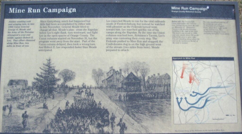 MINE RUN CAMPAIGN WAR MEMORIAL PANEL