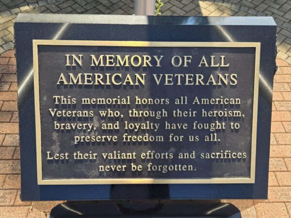 KISKI VALLEY ALL AMERICAN VETERANS MEMORIAL PLAQUE
