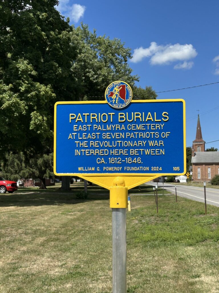 PATRIOT BURIALS EAST PALMYRA CEMETERY REVOLUTIONARY WAR MEMORIAL MARKER