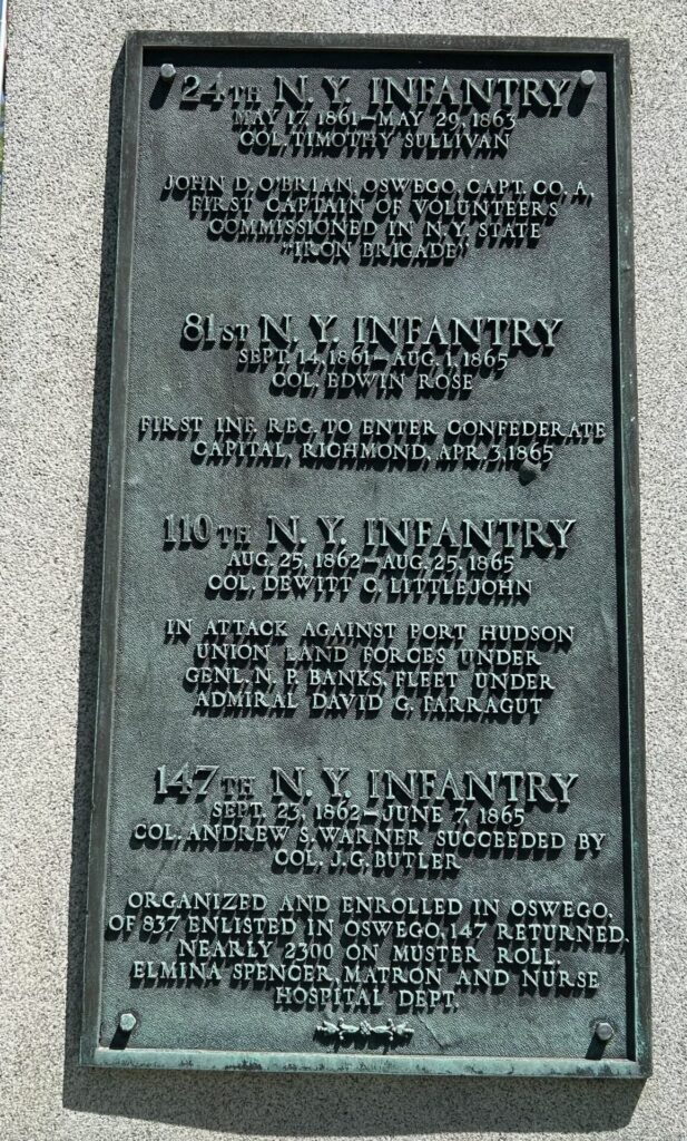 OSWEGO COUNTY CIVIL WAR MEMORIAL PLAQUE A