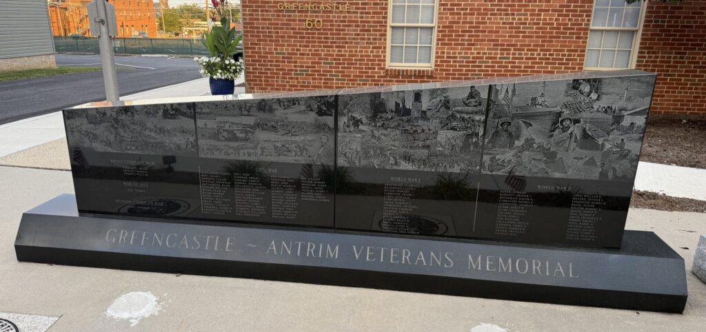 GREENCASTLE-ANTRIM VETERANS MEMORIAL LEFT STONE