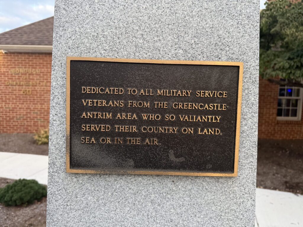 GREENCASTLE-ANTRIM VETERANS MEMORIAL PLAQUE