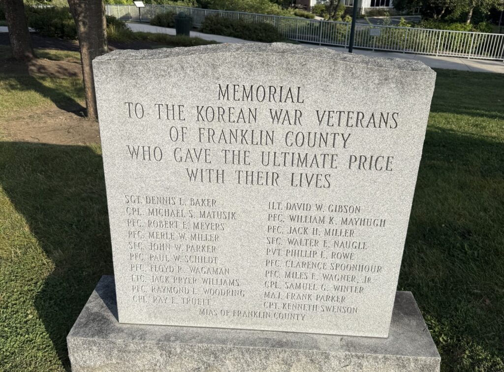 FRANKLIN COUNTY KOREAN WAR VETERANS MEMORIAL