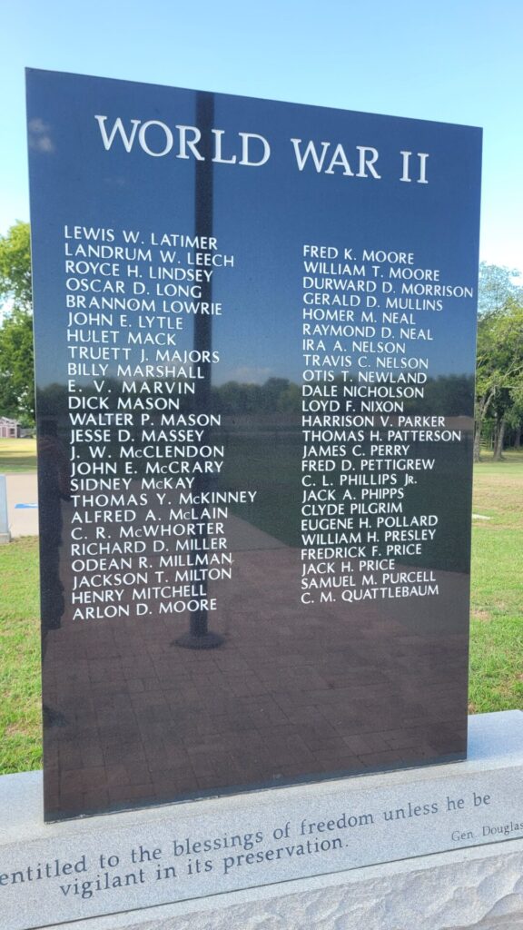 HUNT COUNTY WAR MEMORIAL STONE D