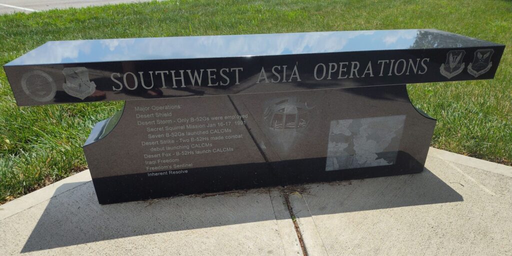 B-52 STRATOFORTRESS WAR MEMORIAL BENCH A