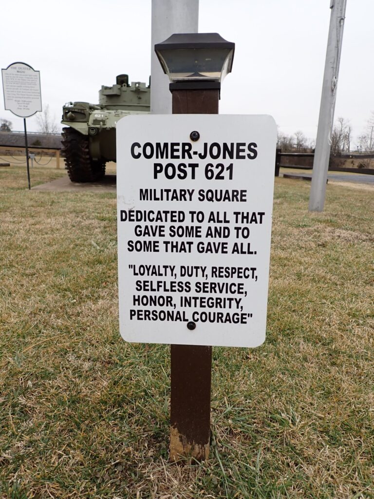 COMER-JONES POST 621 MILITARY SQUARE MEMORIAL PLAQUE