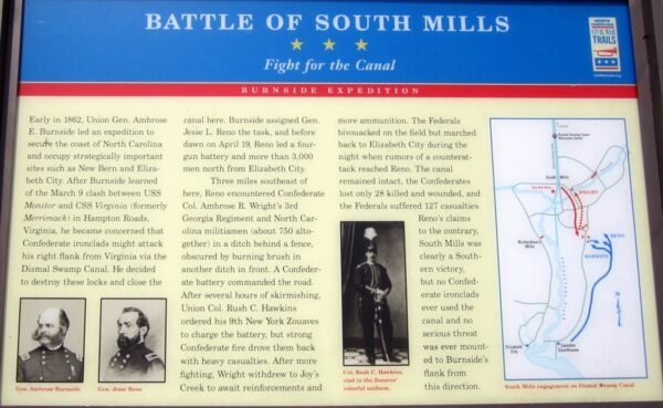 BATTLE OF SOUTH MILLS WAR MEMORIAL PANEL
