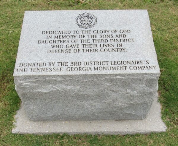 CHATTANOOGA NATIONAL CEMETERY THIRD DISTRICT AMERICAN LEGION WAR MEMORIAL