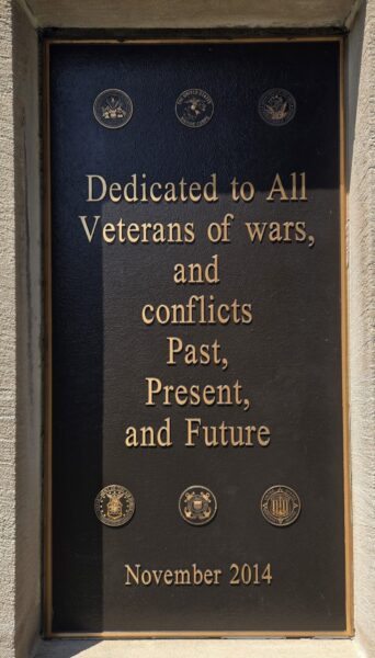 DELMONT WAR VETERANS MEMORIAL PLAQUE
