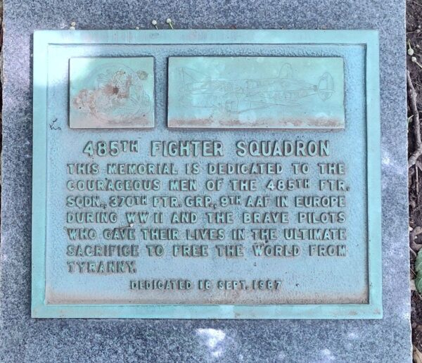 485TH FIGHTER SQUADRON WAR MEMORIAL PLAQUE
