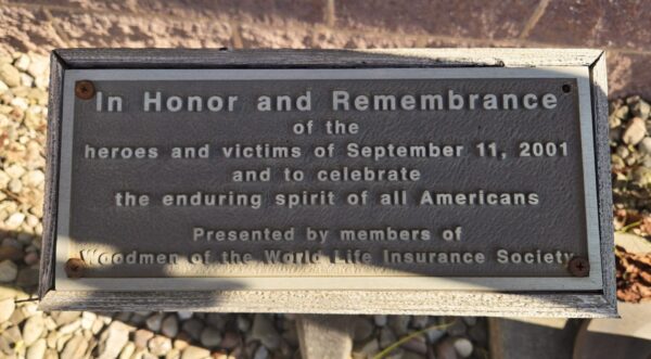 IN HONOR AND REMEMBRANCE OF THE HEROES AND VICTIMS OF SEPTEMBER 11, 2001 MEMORIAL FLAGPOLE PLAQUE