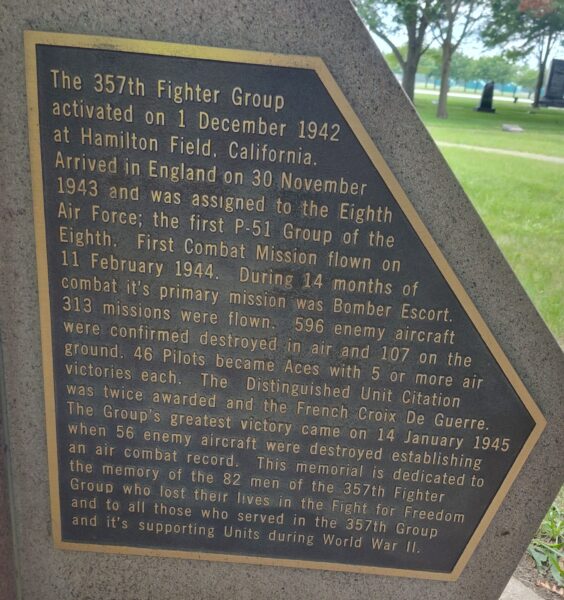 357TH FIGHTER GROUP MEMORIAL PLAQUE